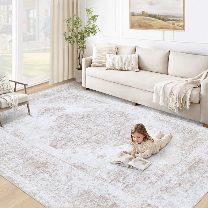 XLUEZ Area Rug 5x7 Living Room Rug, Machine Washable Vintage Distressed by XLUEZ