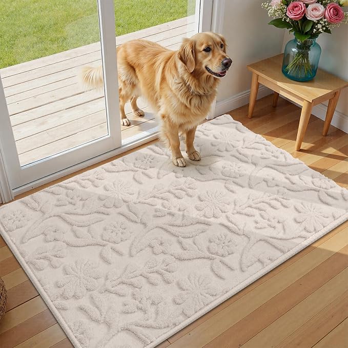 Vaukki 2x3 Runner Rug for Living Room, Soft Fluffy Washable Modern Floral - Image 8