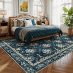 Lessymo Floral Living Room Rug 8x10 Area Rugs, Vintage Washable Rugs - Image 8