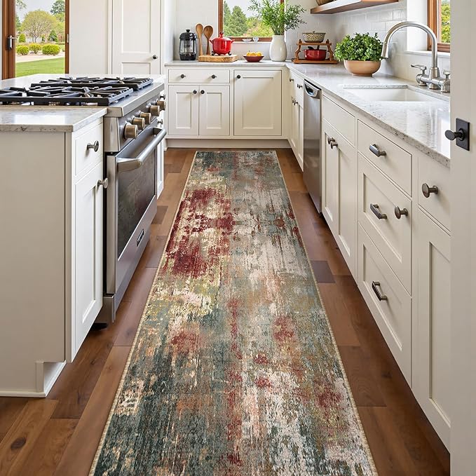 RELEANY Washable Area Rugs 2'x10' Non-Slip Modern Abstract Soft - Image 3
