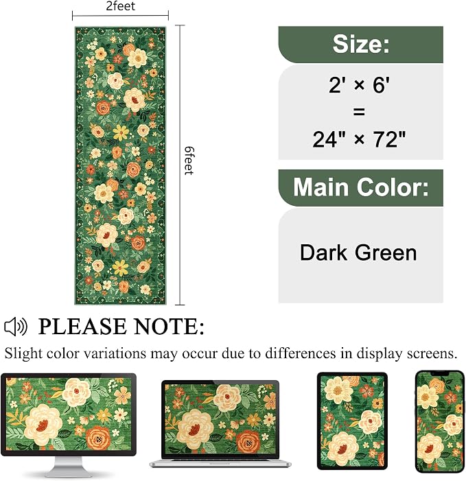 DUKINO 2x6 Runner Rug for Hallway, Washable Kitchen Runner Rug - Image 2