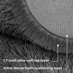 Dark Gray Round Fluffy Rug 6ft Plush Fuzzy Shaggy Carpet, Soft Rugs - Image 8
