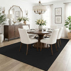 KOZYFLY Black Washable 5x7 Living Room Rug, Non Slip Woven Area Rugs, Braided - Image 2