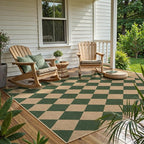 Lahome Colette Checkered Outdoor Rug 5x7, Washable Rug - Image 8