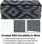 SAND MINE Waterproof Outdoor Rug 10x20 ft, Plastic Reversible Rug, Modern Area - Image 4