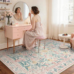 Wonnitar Pink Rugs for Nursery, 5x7 Washable Rug for Bedroom Girls, Boho Soft - Image 9