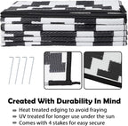 SAND MINE Waterproof Outdoor Rug 9x12 ft, Plastic Reversible Rug, Modern Area - Image 4