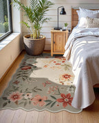 Lahome Floral Machine Washable Rug, 3x5 Rug Non Slip Soft Bedroom Rugs - Image 2