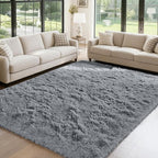yongyangjuxin Fluffy Rug Shag Area Rug, Light Grey 8x10 Area Rugs - Image 3