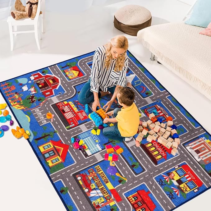 Kids Carpet Playmat Rug 78.7"x59", Car Rug - Image 4