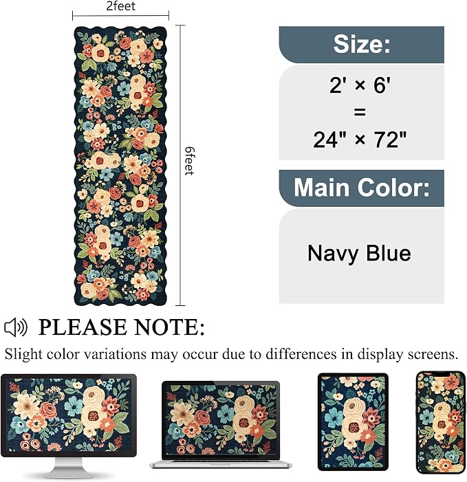 DUKINO 2x6 Runner Rug for Hallway, Washable Kitchen Rug - Image 2
