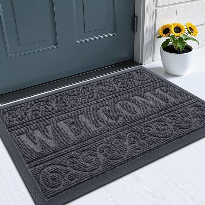 OLANLY Welcome Door Mat Indoor Outdoor Entrance, Heavy Duty Sturdy Front Door by OLANLY