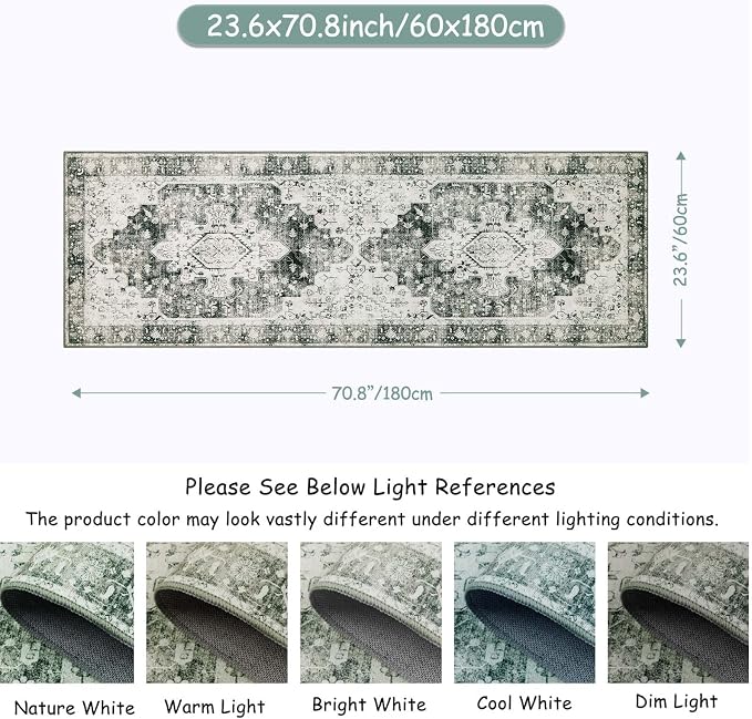 Moynesa Ultra-Thin Washable Runner Rug -2x6 Rug Runners - Image 2