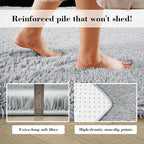 Fluffy Rug Shag Area Rug, Light Grey 2x4 Area Rugs - Image 5