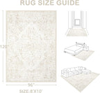 8x10 Area Rugs for Living Room: Washable Rug Vintage Large Rugs Soft Non Slip - Image 2