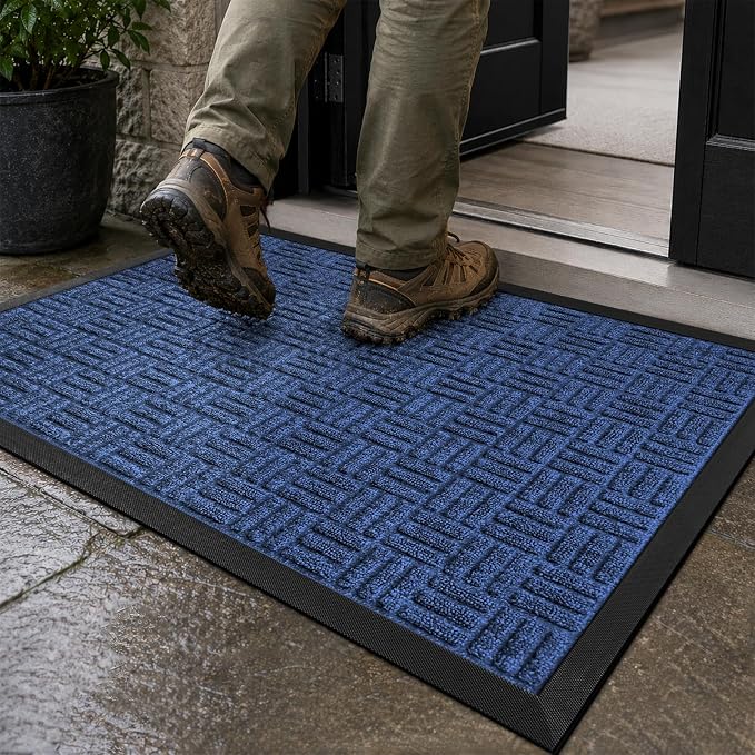 Mibao Front Door Mat Outdoor Entrance, Waterproof Dirt Trapper Doormat by Mibao