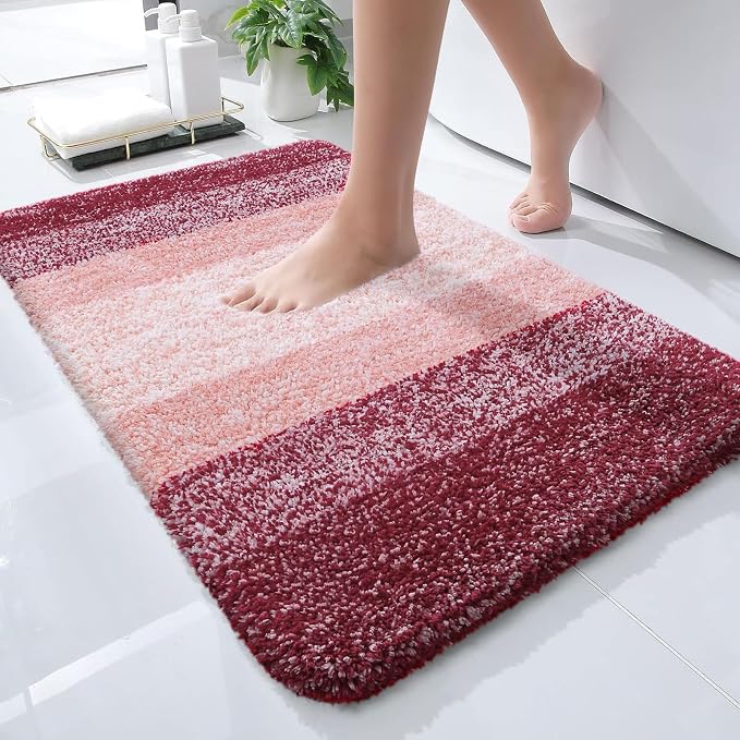 OLANLY Small Bathroom Rugs Mat 24x16, Extra Soft Absorbent Microfiber Bath Rugs by OLANLY
