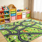 Zoo Adventure Kids Rug, Cute Animal Play Mat by BBENRON
