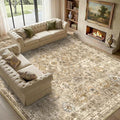 8x10 Area Rug for Living Room-Vintage Farmhouse Boho Floral Neutral Washable by Unknown
