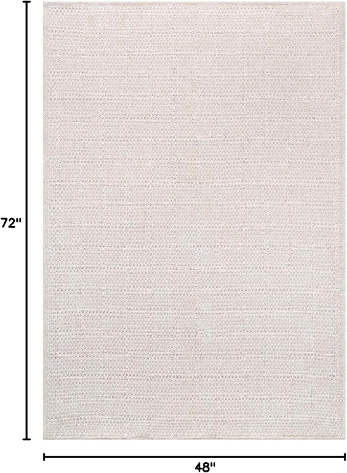 CAMILSON Easy Jute Rug 4x6, Indoor Outdoor Off-White Farmhouse Area Rugs - Image 2
