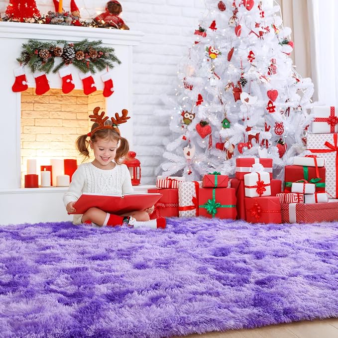 AROGAN Soft Rainbow Area Rugs for Girls Room 6x9 Feet, Fluffy Girls Bedroom Rugs - Image 4