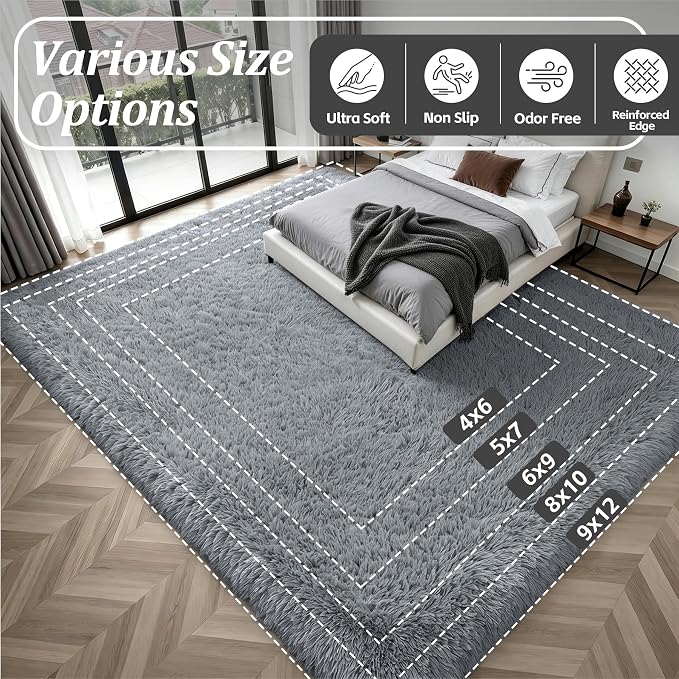 8x10 Area Rugs for Living Room Bedroom: Ultra Soft Fluffy Shag Rug Upgrade - Image 9