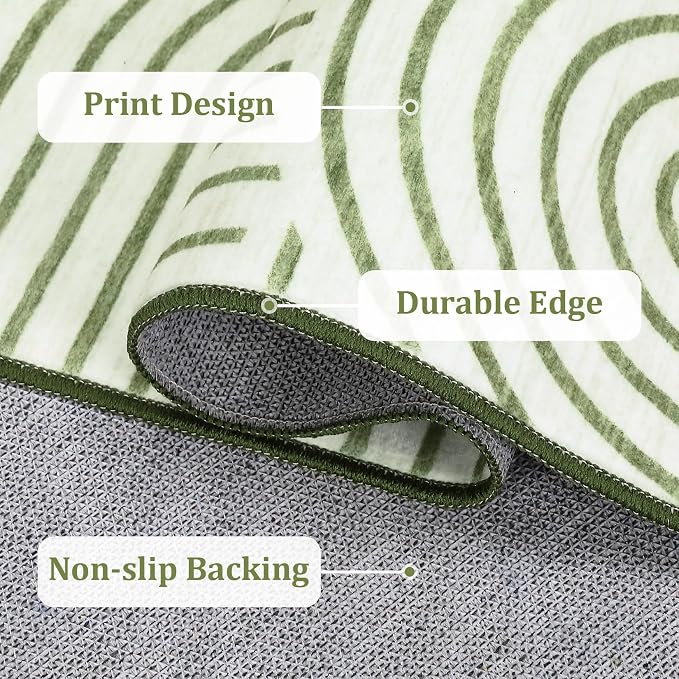 Washable Rug 2x3 Area Rugs for Entryway, Abstract Rug for Bedroom, Soft Rainbow - Image 8