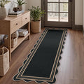 Scalloped 2x6 Kitchen Runner Rug, Washable Rugs by LORWER