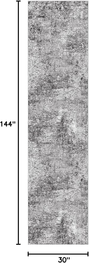 DMOYEST Washable Runner Rug for Hallway: 2.6x12 Neutral Modern Abstract Low - Image 2