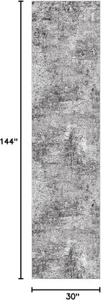 DMOYEST Washable Runner Rug for Hallway: 2.6x12 Neutral Modern Abstract Low - Image 2