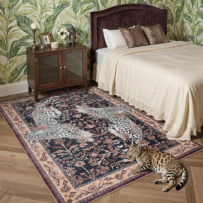 Moynesa Leopard Washable Area Rugs - Image 7