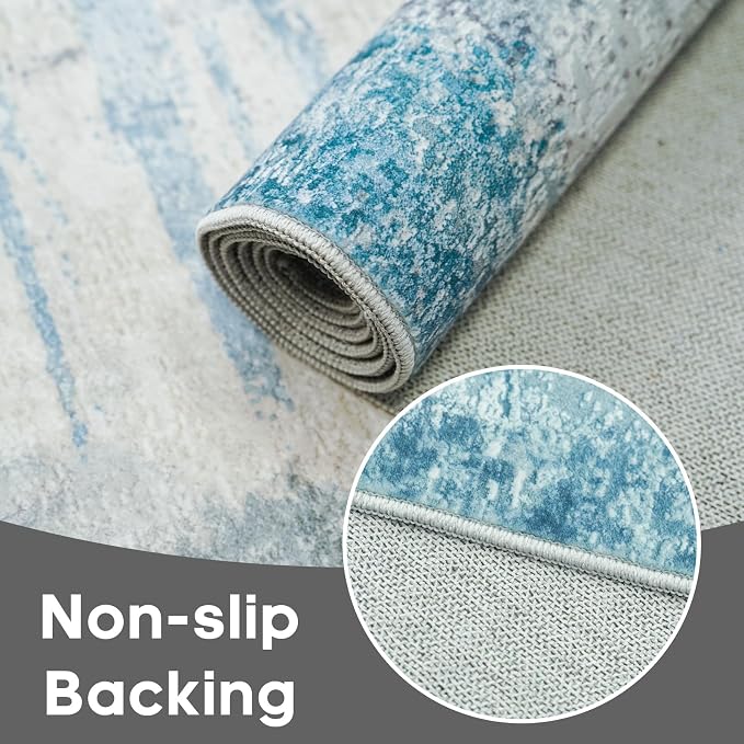 Modern Abstract 4x8 Area Rug: Wide Rugs - Image 8