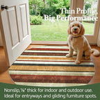 jinchan Round Rug 5ft Modern Striped Rug Washable Rug Soft Large Indoor Floor - Image 4