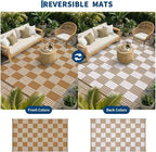 Garvee Waterproof Outdoor Rug 6x9, Checkered Foldable Plastic Straw Patio - Image 3