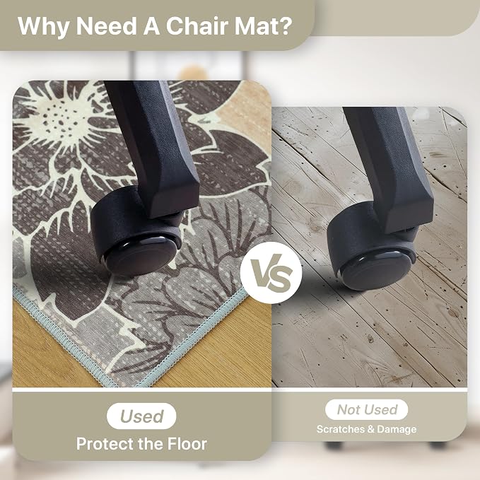 36"x60" Office Chair Mat for Hardwood Tile Floor, Under Desk Carpet Protector - Image 4