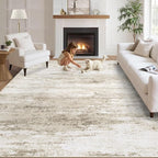 Washable Rug 6x9 Area Rugs for Living Room: Neutral Soft Rug Abstract Non Slip by LOSBULAKE