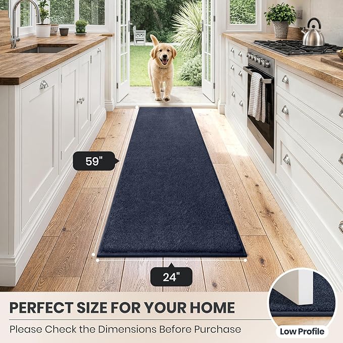 PURRUGS Dirt Trapping Door Mat 24" x 59", Non-Slip Machine Washable Entryway Rug - Image 8