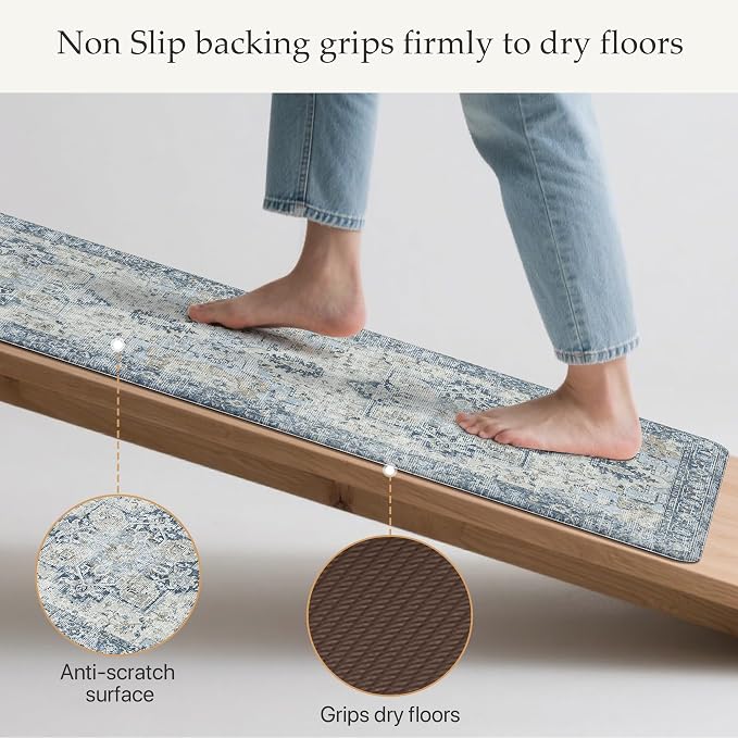 GENIMO Kitchen Mats for Floor 2PCs, Washable Anti Fatigue Mat for Cushioned - Image 4