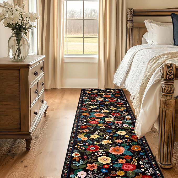 RELEANY Floral 2x10 Area Rugs Washable Print Boho Cute Carpet Non Slip Flower - Image 6