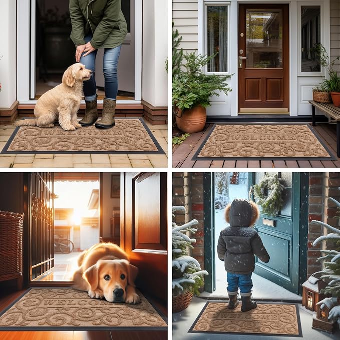 Smiry Welcome Door Mat Outside Entrance, Heavy Duty Trap Dirt and Moisture Easy - Image 6
