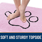 OLANLY Dog Door Mat for Muddy Paws 36x24, Paw Print Design, Absorbs Moisture - Image 4