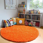 Amdrebio Orange Round Circle Rug 5Ft - Image 8