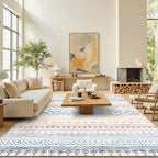 Miukiki 9x12 Area Rug for Living Room Moroccan Washable Rugs Non Slip Indoor by Miukiki