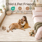 Nakagishi 7X9 Area Rugs Living Room: Washable Large Vintage Rug Neutral - Image 4