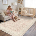 Latte&Fog Washable 5x7 Pink Rugs - Image 4