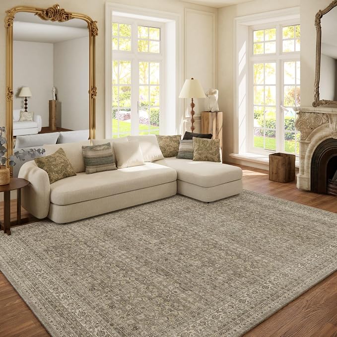 Washable Area Rugs for Living Room: 6x9 Bedroom Area Rug Boho Vintage Rugs by palohom