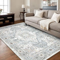 Washable 4×6 Area Rugs for Living Room, Vintage Floral Rug Soft Non Slip Stain by Dotiiorug