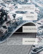 AMADA HOMEFURNISHING 2'6"x8' Washable Area Rug, Low-Profile Entryway Rug - Image 5