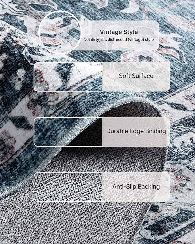 AMADA HOMEFURNISHING 5x7 Area Rugs, Washable Living Room Rug Low-Profile - Image 5