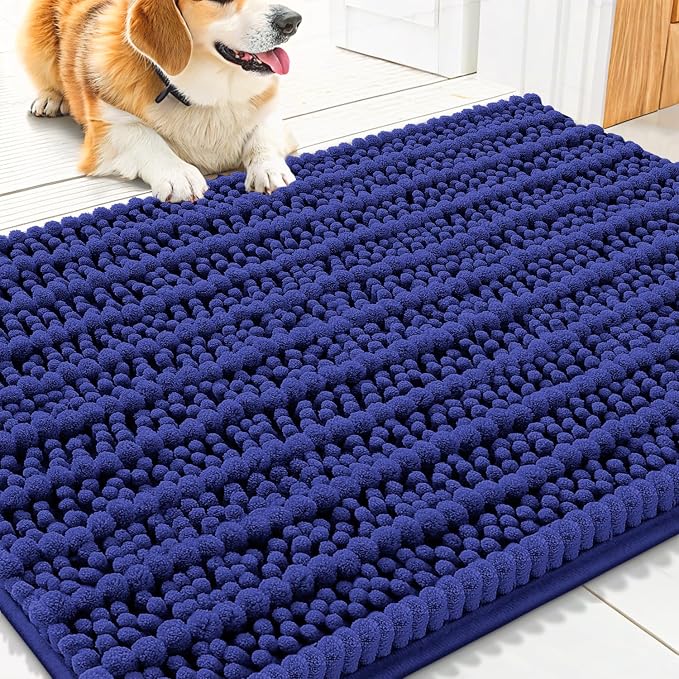 Smiry Dog Door Mat for Muddy Paws 30x20, Absorbent Dirt Trapper, Non-Slip by Smiry